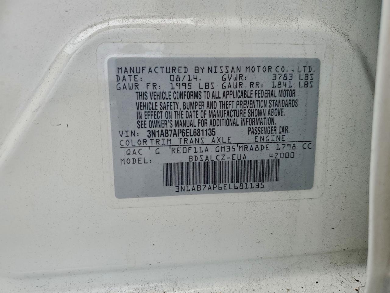 2014 NISSAN SENTRA