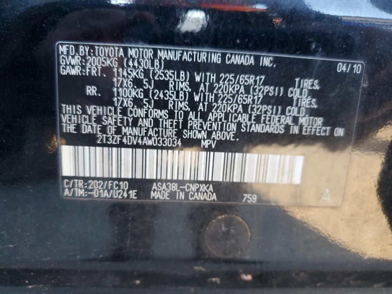 2010 TOYOTA RAV4