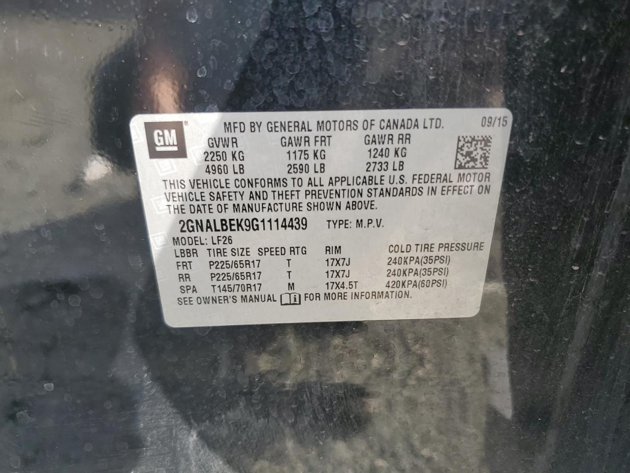 2016 CHEVROLET EQUINOX
