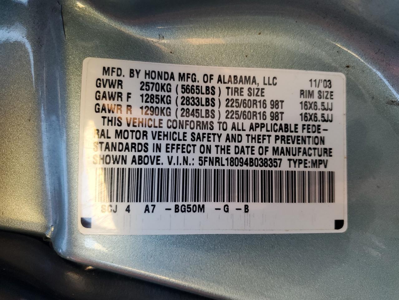 2004 HONDA ODYSSEY