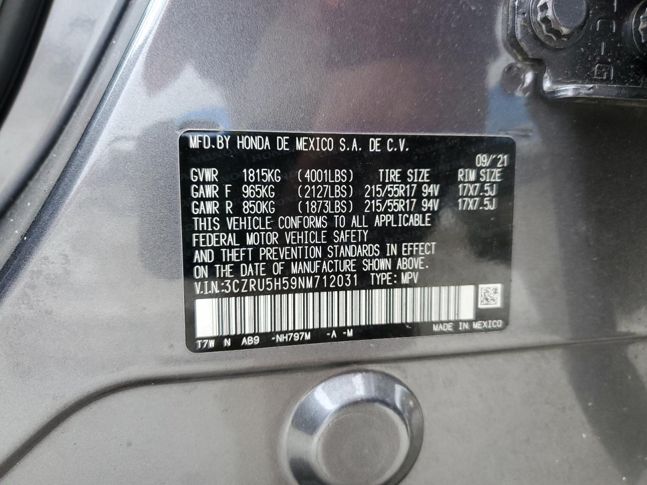 2022 HONDA HR-V