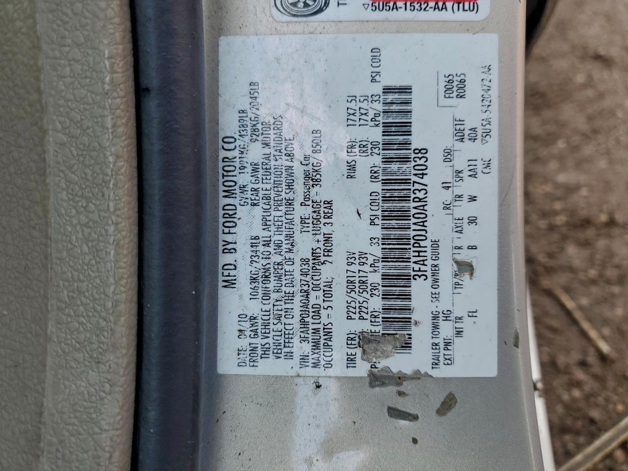2010 FORD FUSION