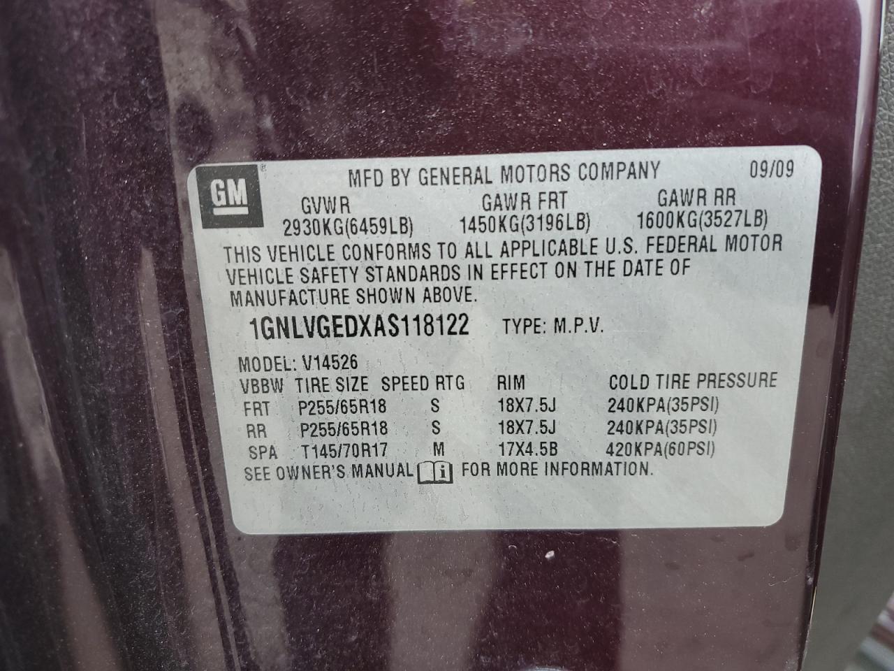 2010 CHEVROLET TRAVERSE