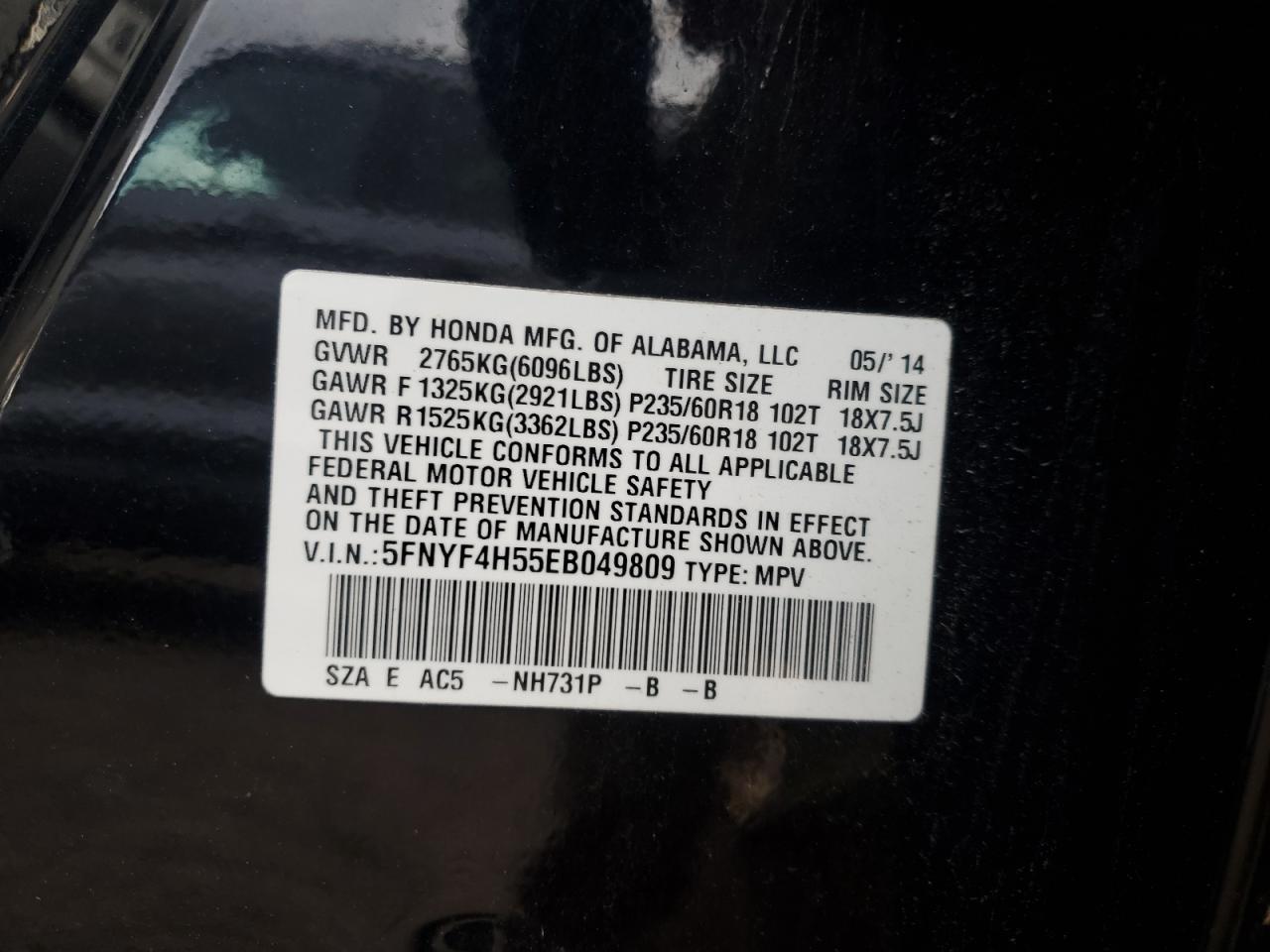 2014 HONDA PILOT