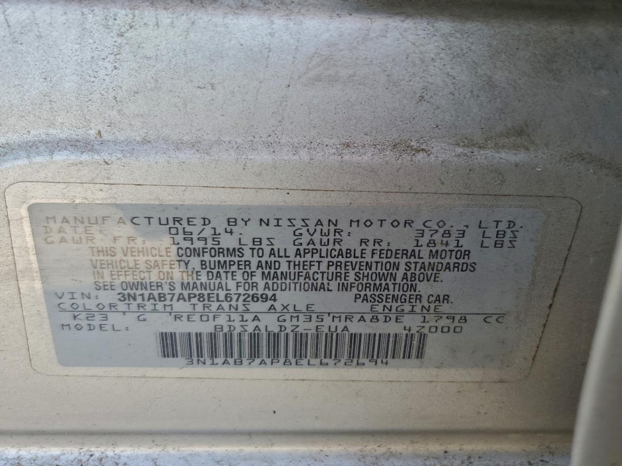 2014 NISSAN SENTRA