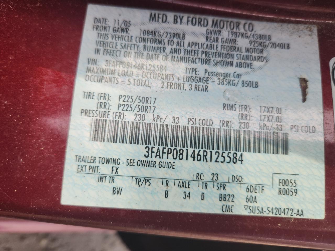 2006 FORD FUSION