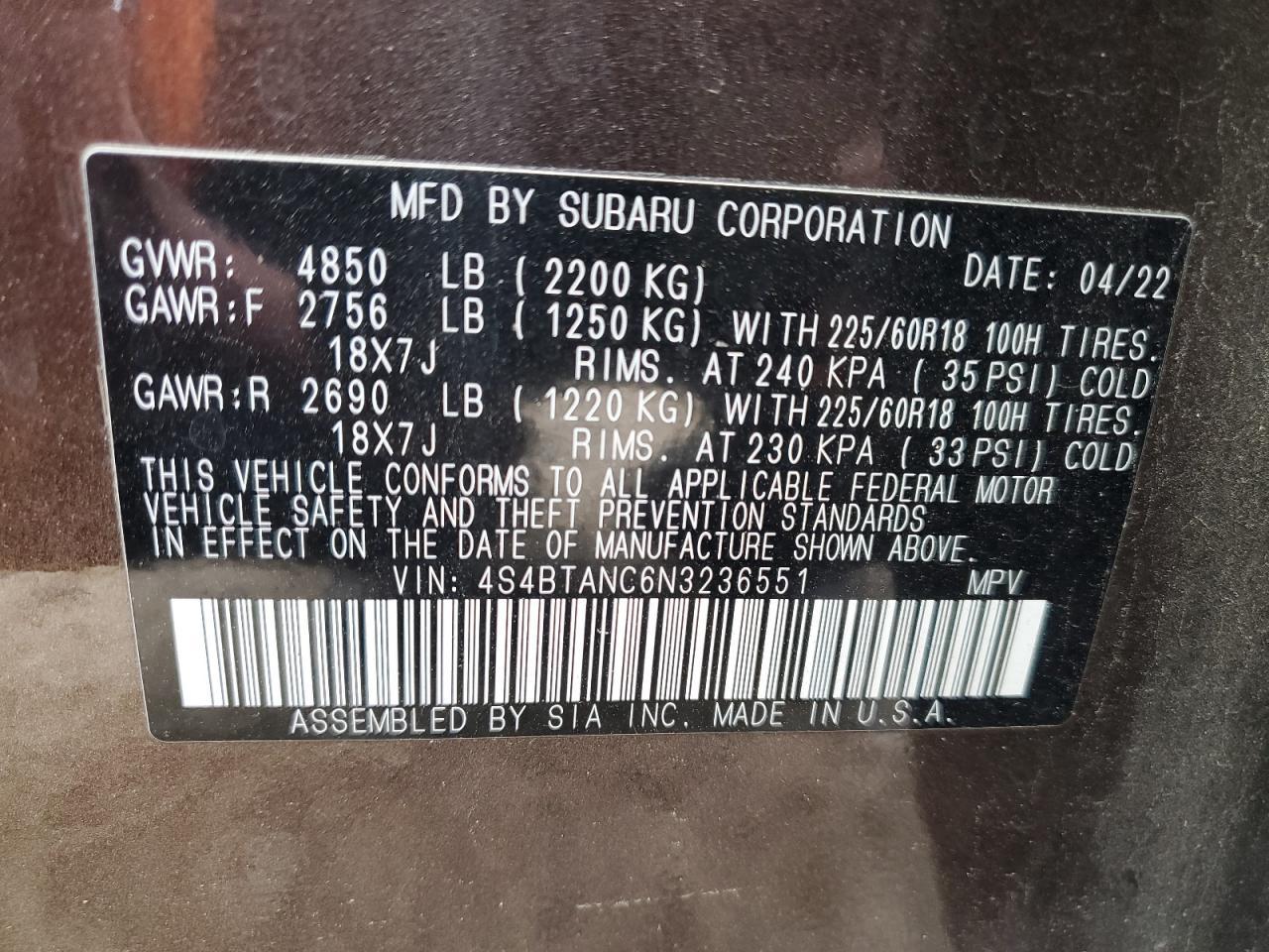 2022 SUBARU Outback