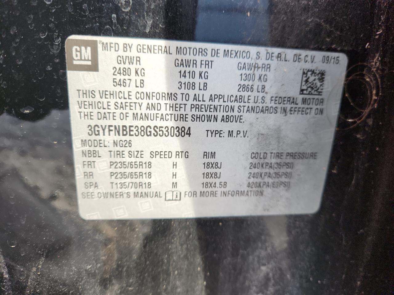2016 CADILLAC SRX