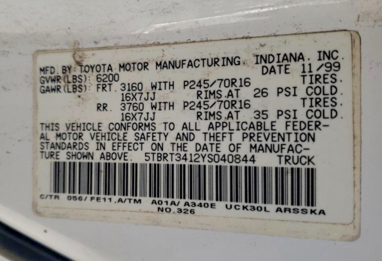 2000 TOYOTA TUNDRA