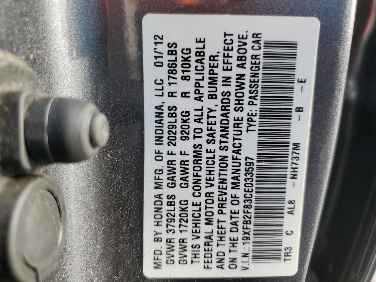 2012 HONDA CIVIC