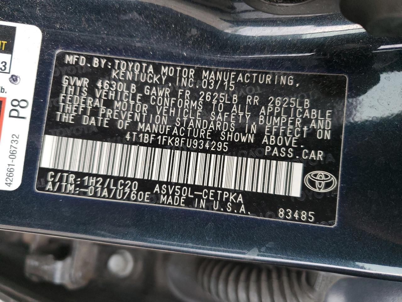 2015 TOYOTA CAMRY