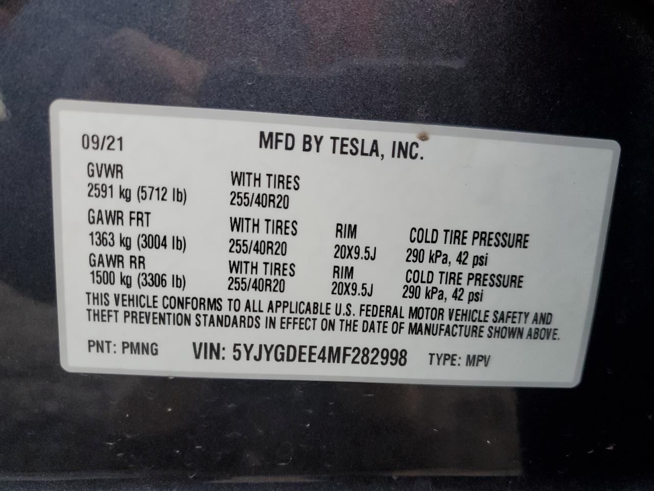 2021 TESLA MODEL Y