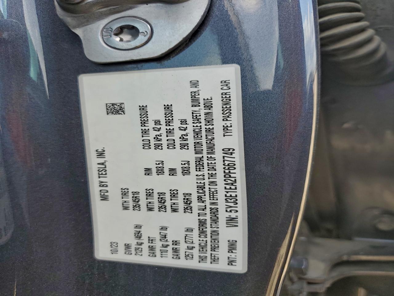 2023 TESLA MODEL 3