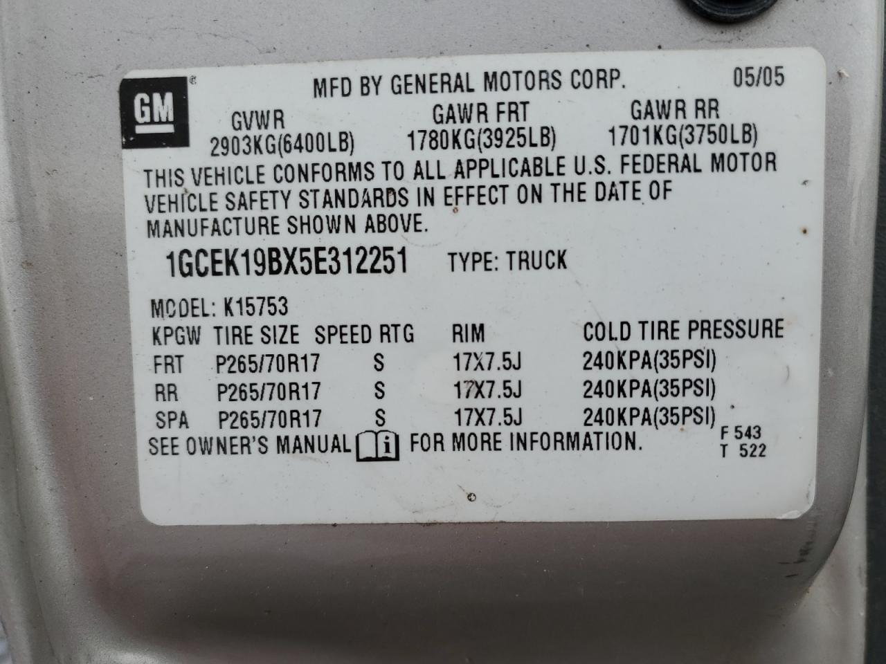 2005 CHEVROLET Silverado