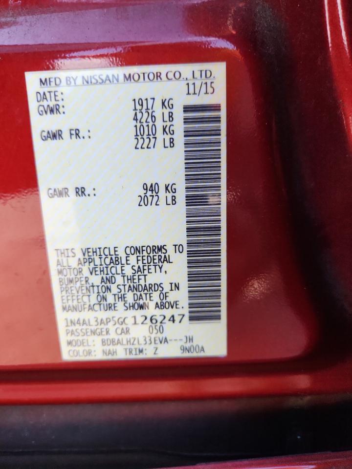2016 NISSAN ALTIMA
