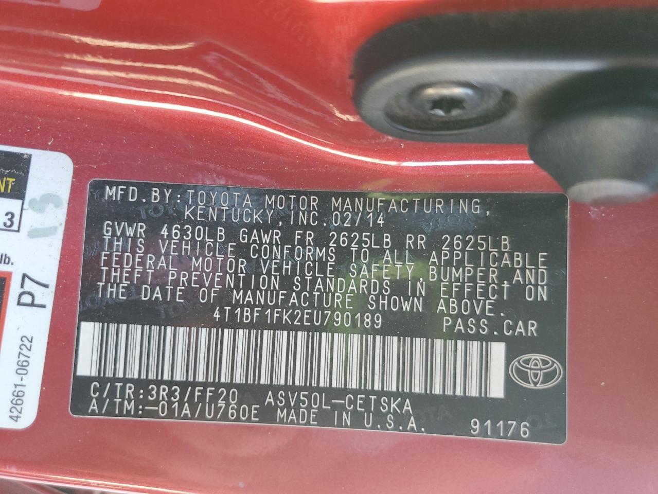 2014 TOYOTA CAMRY