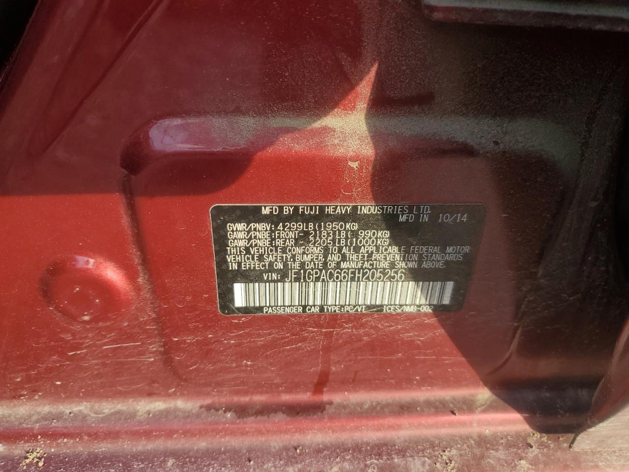 2015 SUBARU IMPREZA