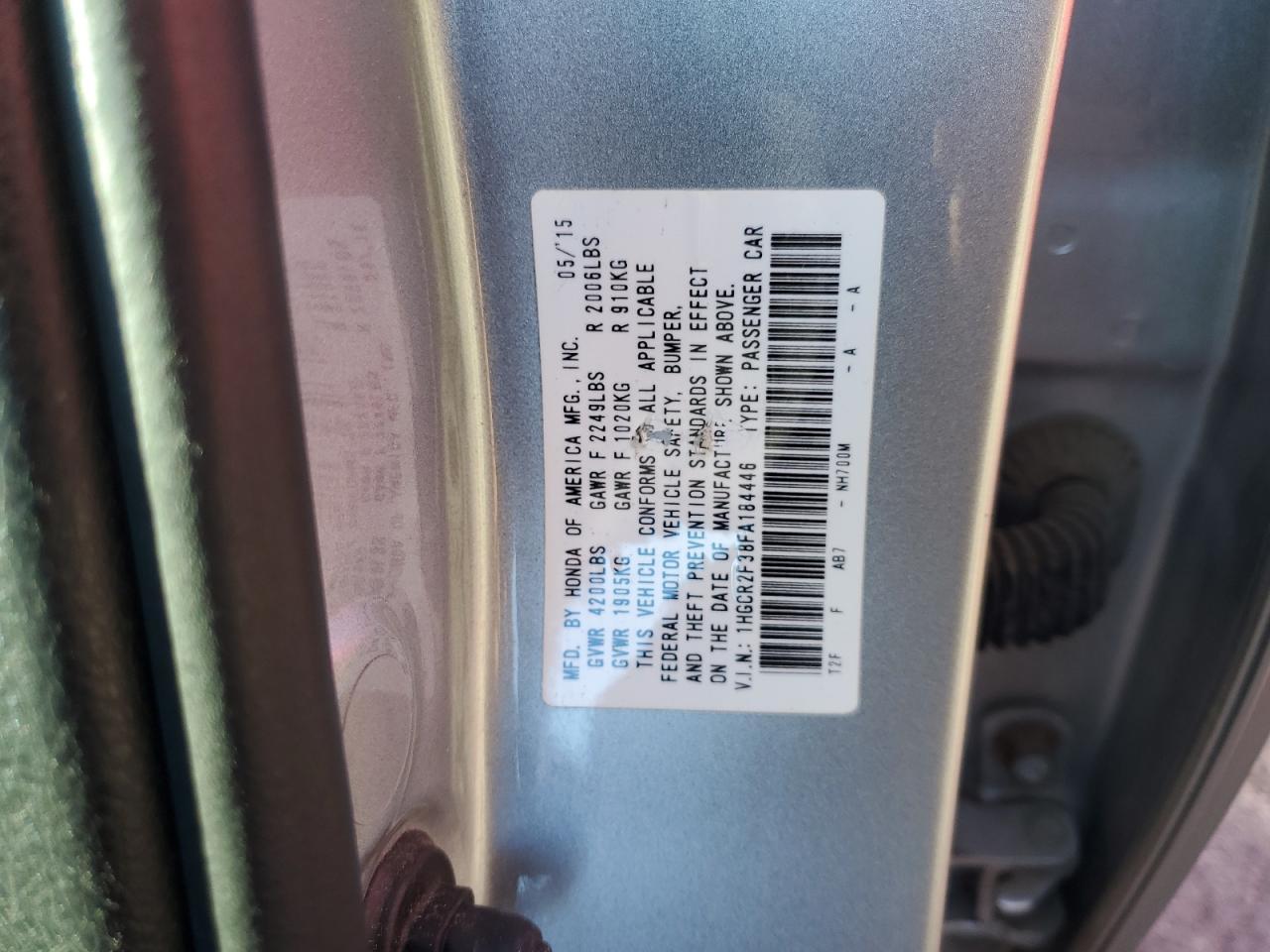 2015 HONDA ACCORD