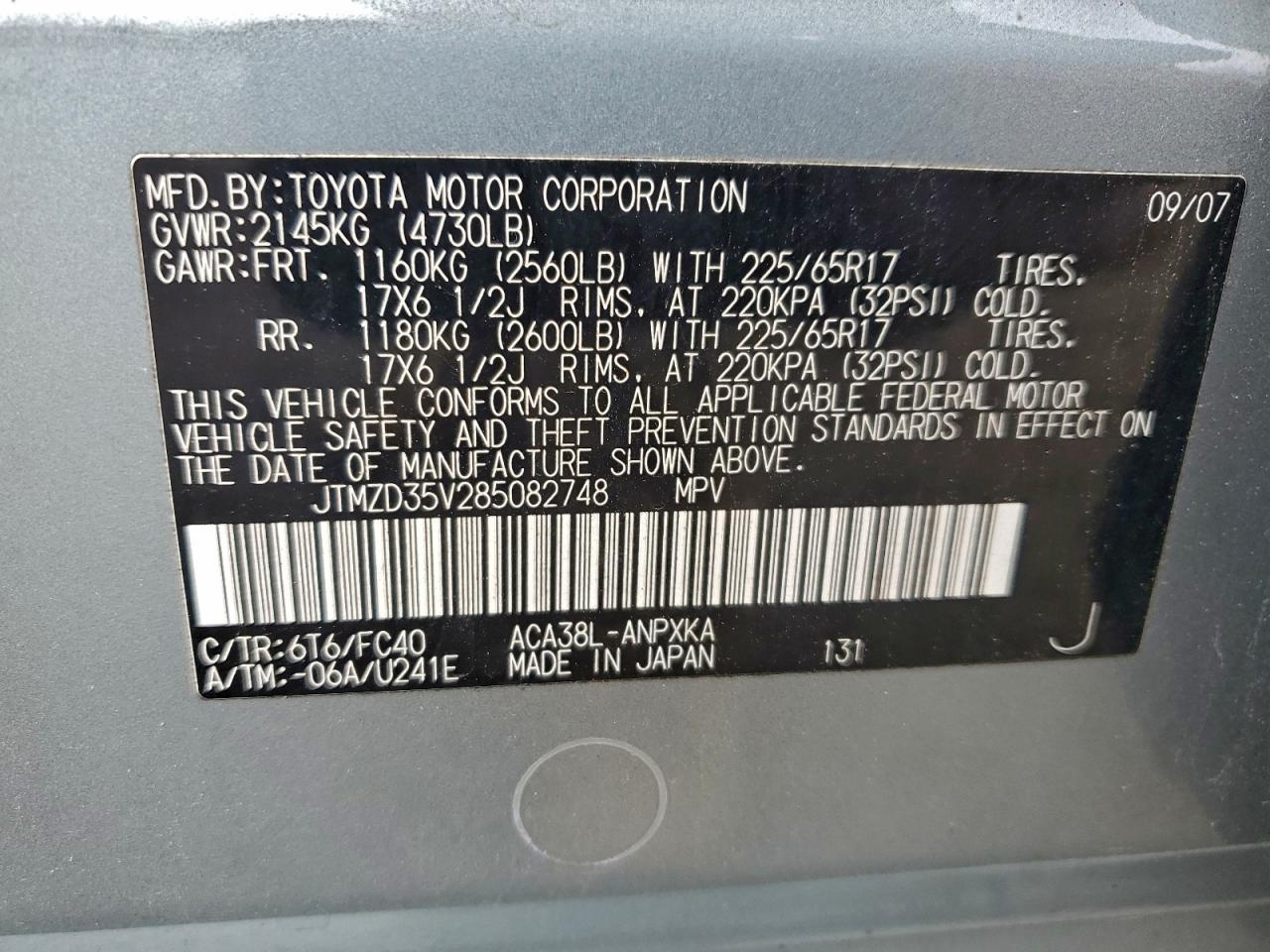 2008 TOYOTA RAV4