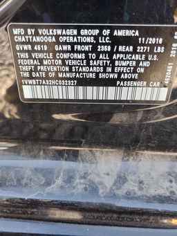 2017 VOLKSWAGEN Passat