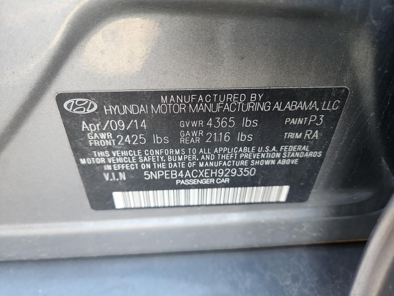 2014 HYUNDAI SONATA