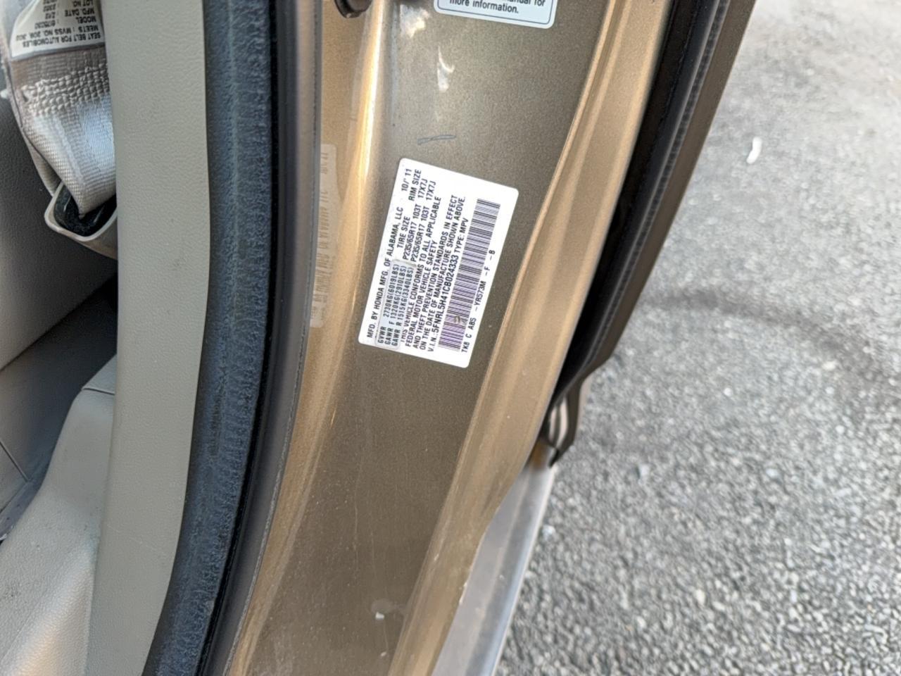 2012 HONDA ODYSSEY