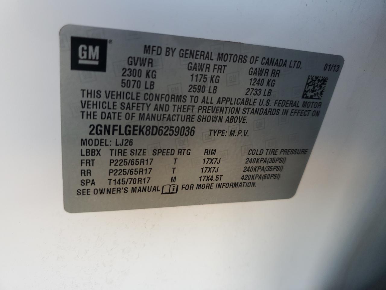 2013 CHEVROLET EQUINOX
