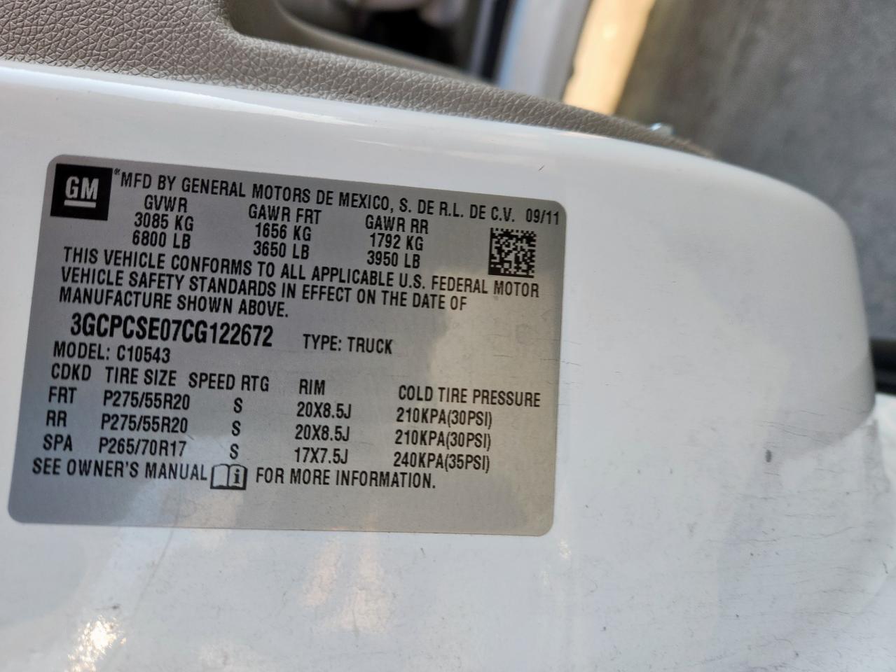 2012 CHEVROLET SILVERADO 1500