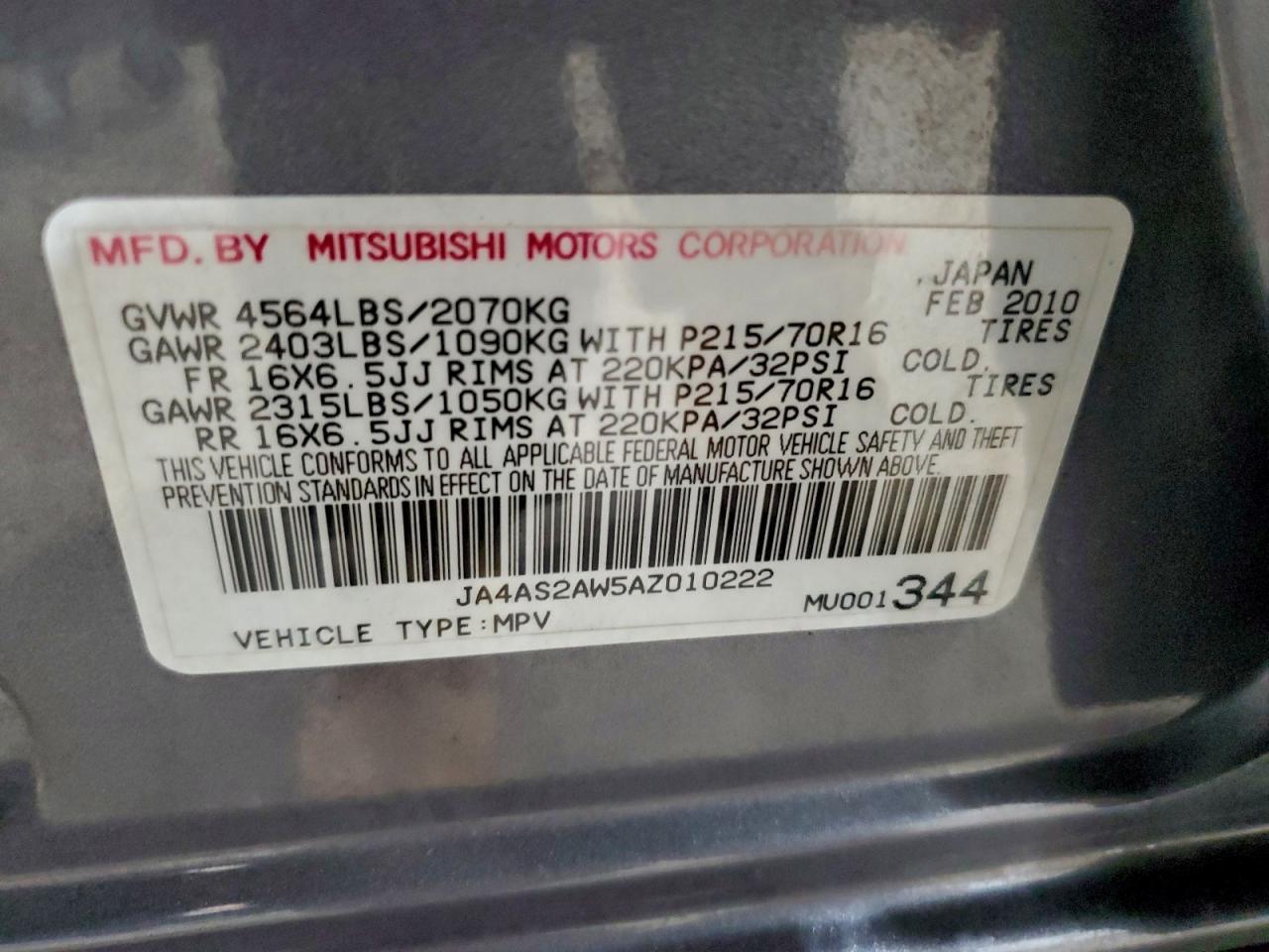 2010 MITSUBISHI outlander