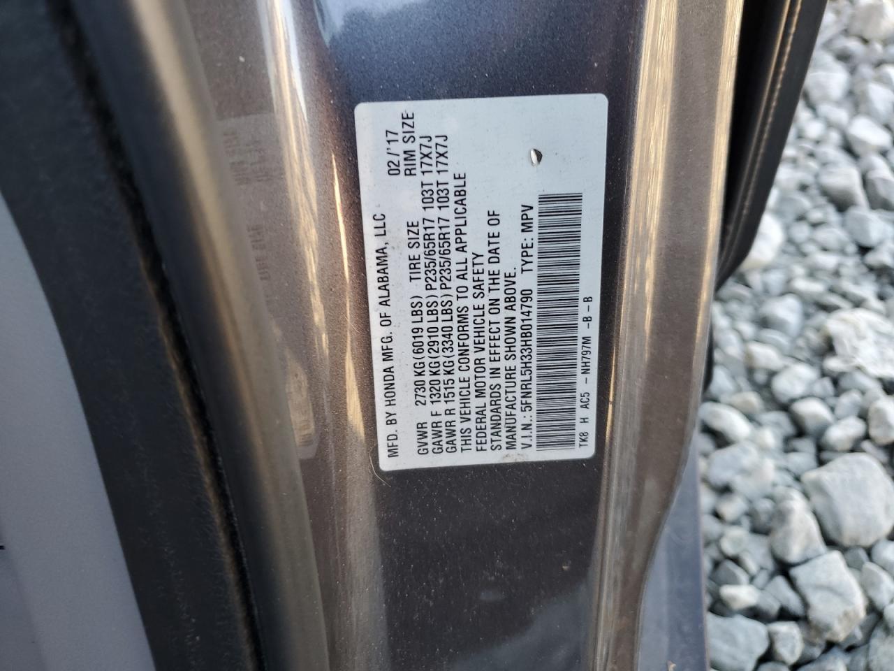 2017 HONDA ODYSSEY
