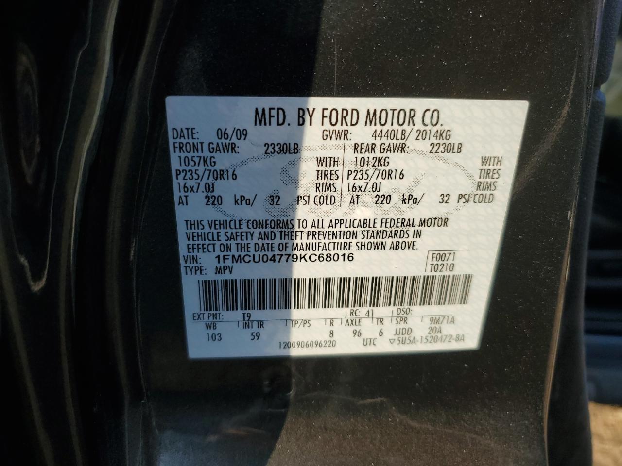 2009 FORD ESCAPE