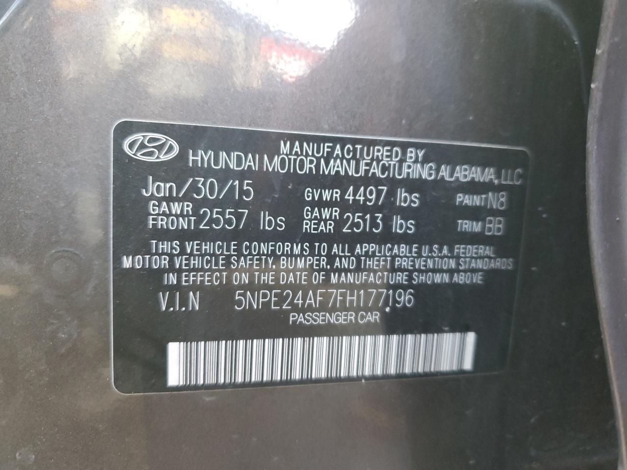 2015 HYUNDAI SONATA