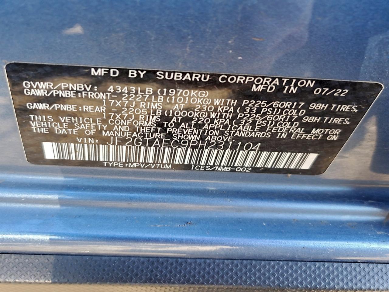 2023 SUBARU Crosstrek