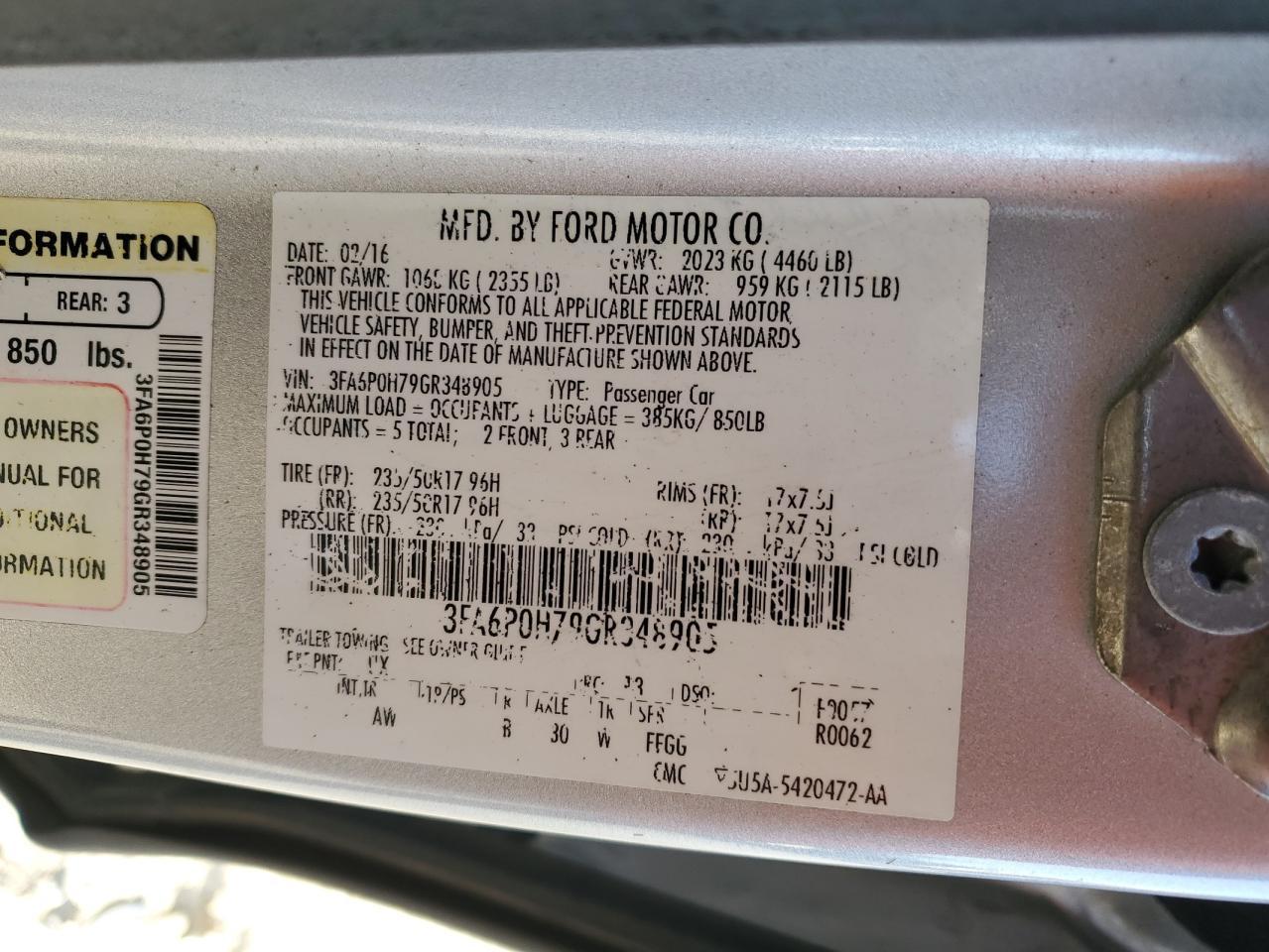 2016 FORD FUSION