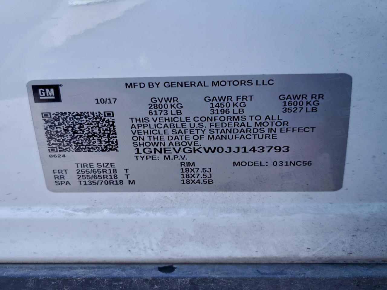 2018 CHEVROLET TRAVERSE