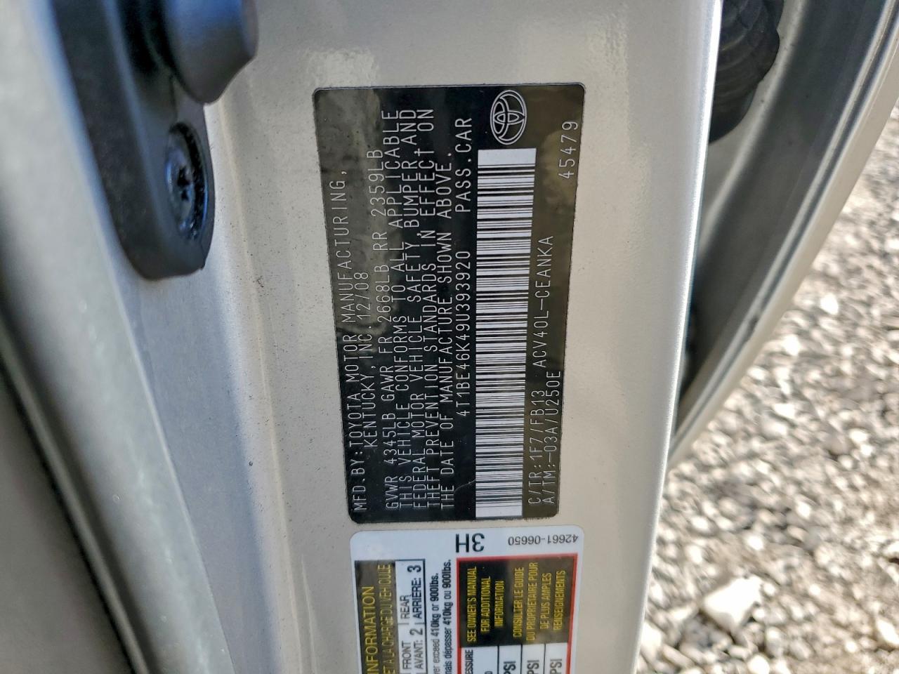 2009 TOYOTA CAMRY