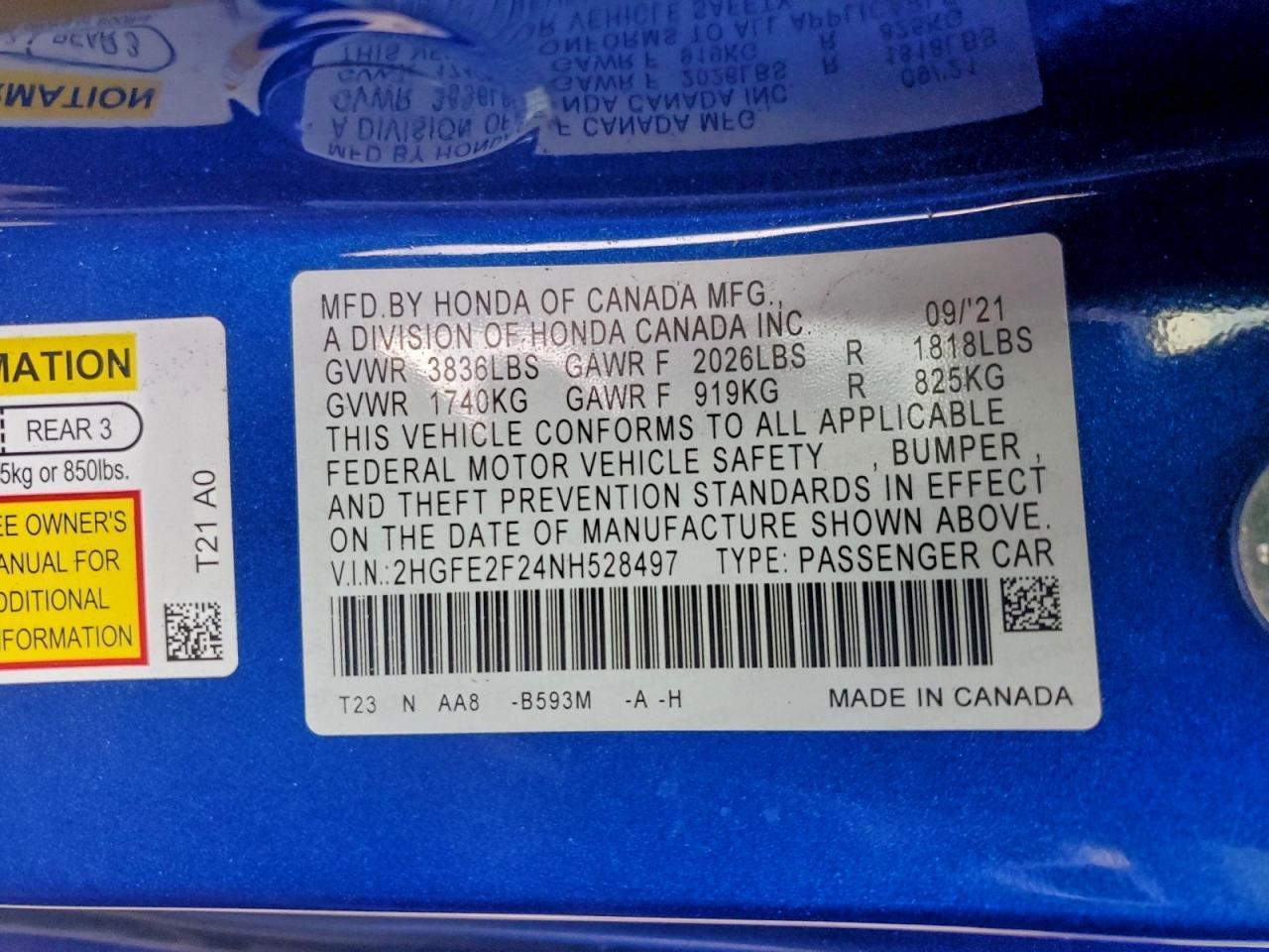 2022 HONDA CIVIC