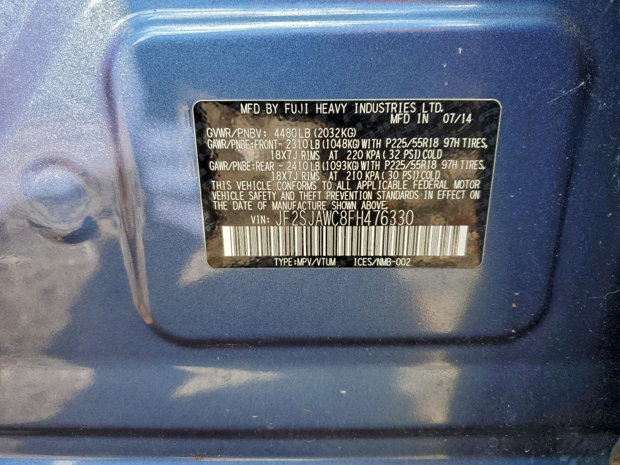 2015 SUBARU FORESTER