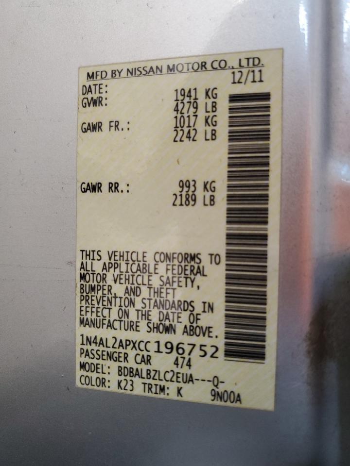 2012 NISSAN ALTIMA