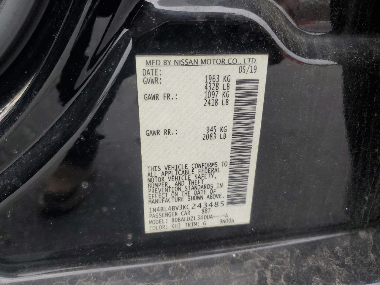 2019 NISSAN ALTIMA