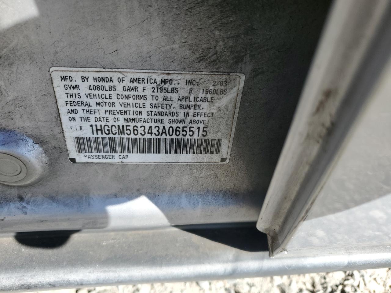 2003 HONDA ACCORD
