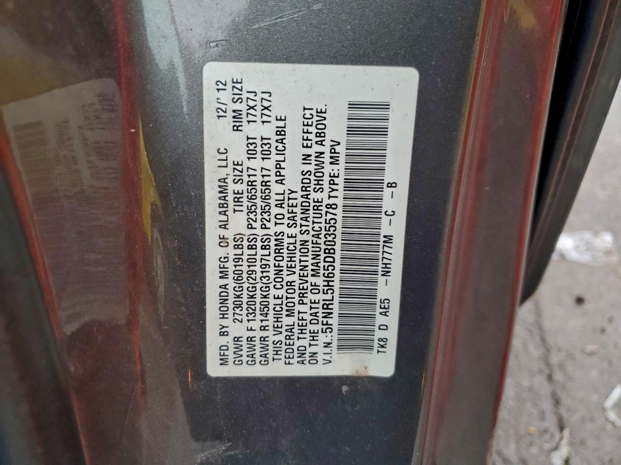 2013 HONDA ODYSSEY