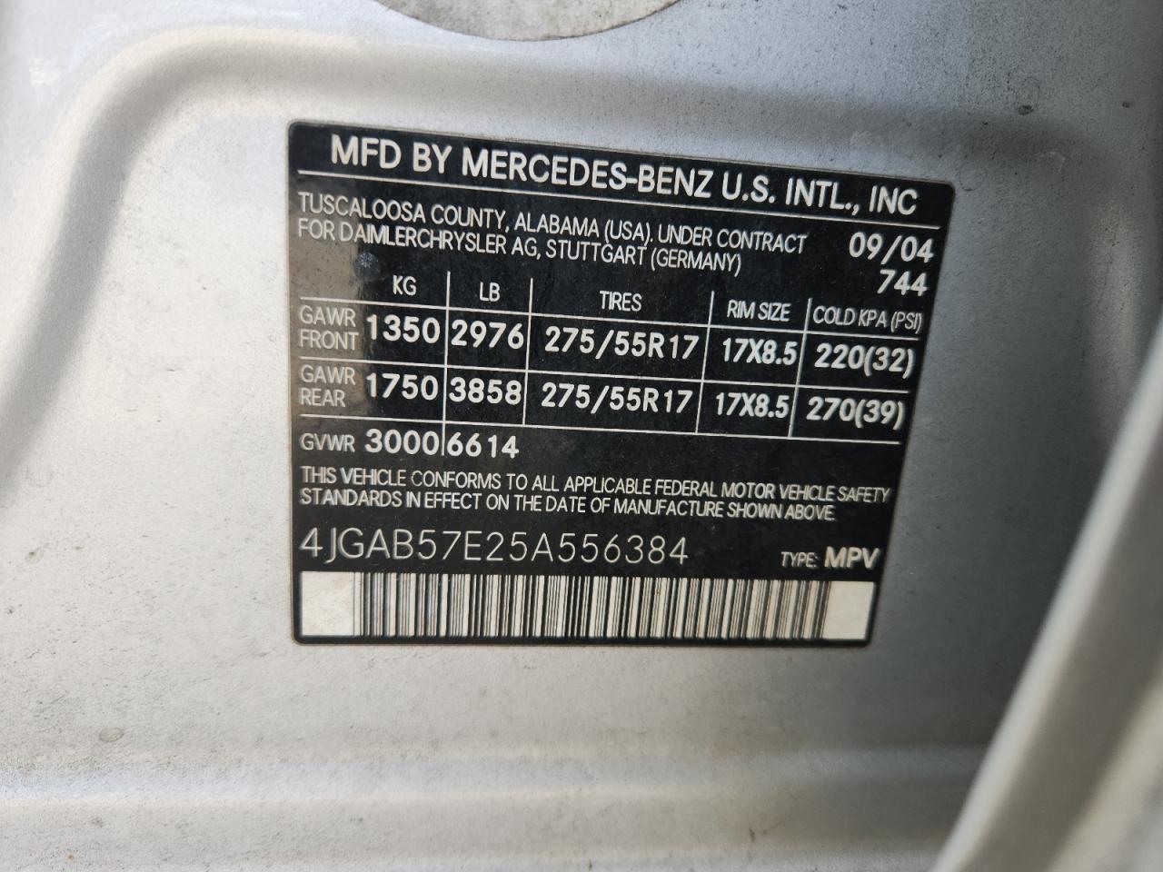 2005 MERCEDES-BENZ ML-Class
