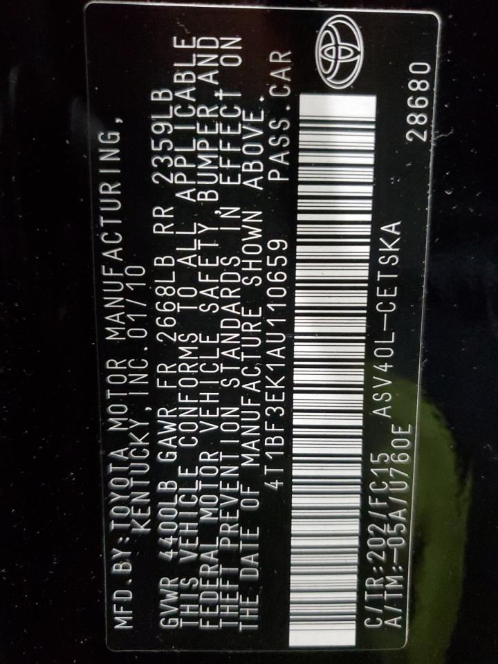 2010 TOYOTA CAMRY