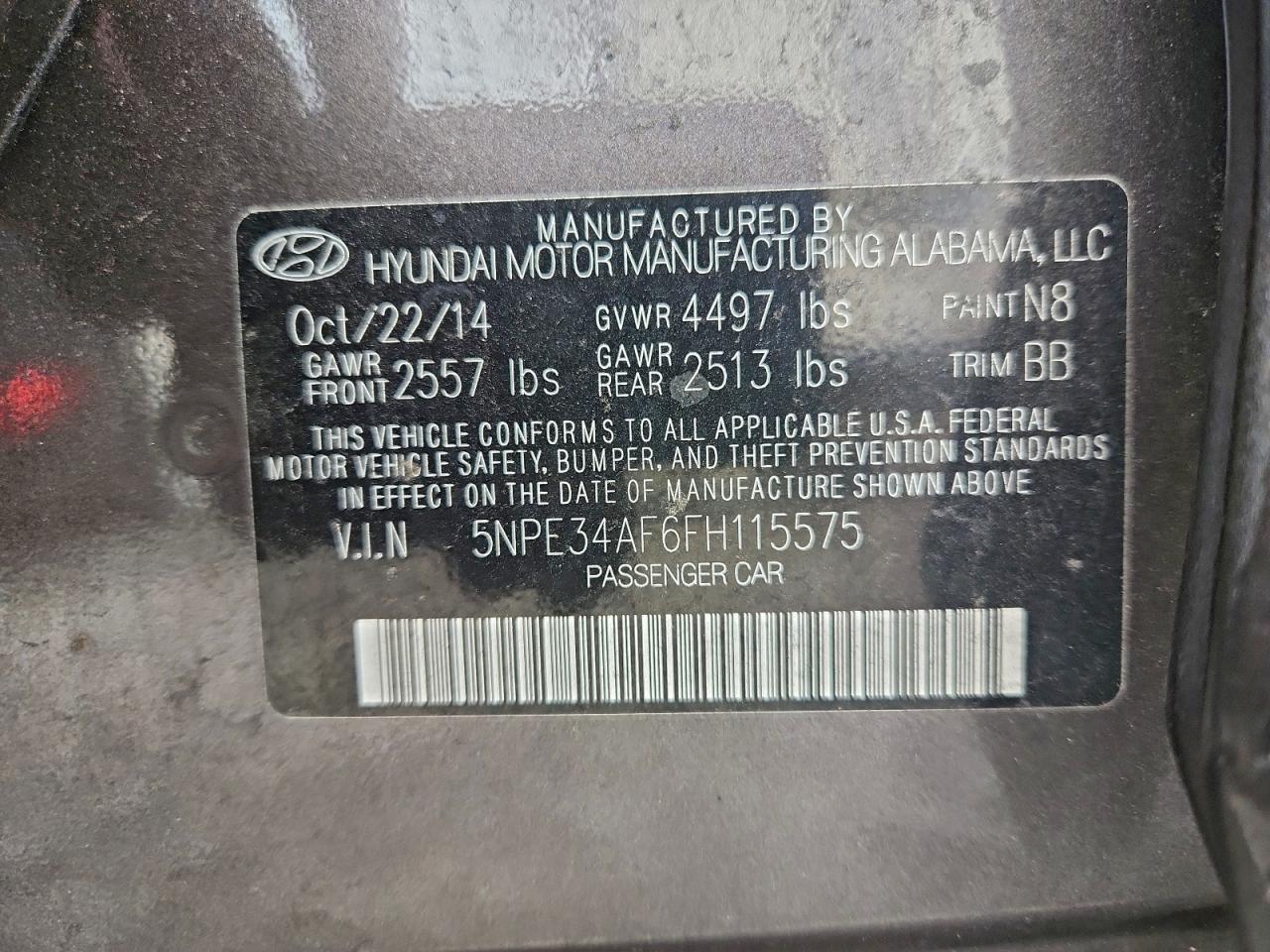 2015 HYUNDAI SONATA