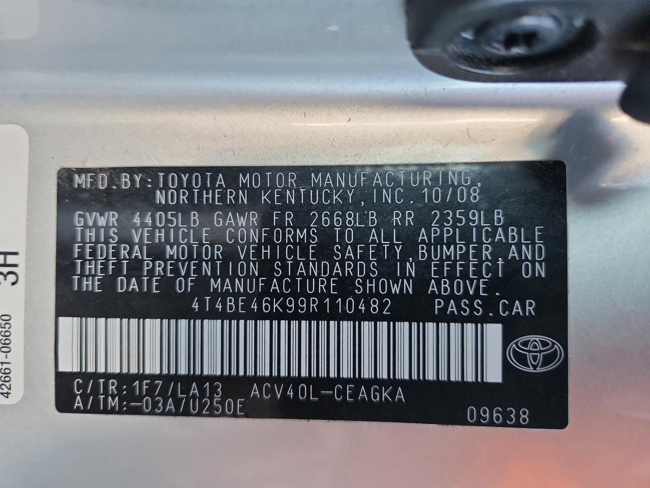 2009 TOYOTA CAMRY