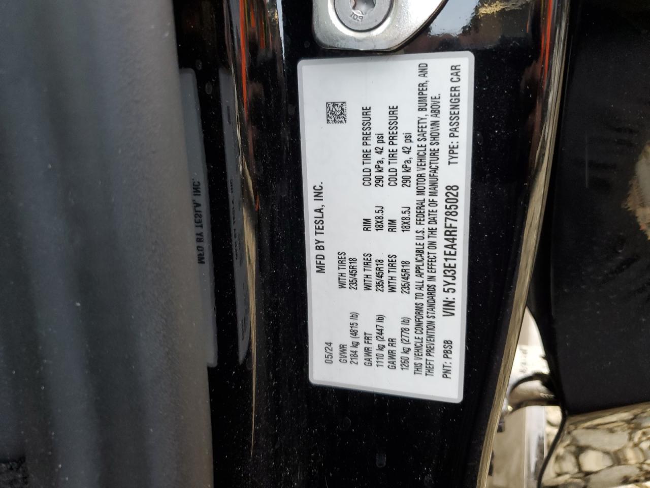 2024 TESLA MODEL 3