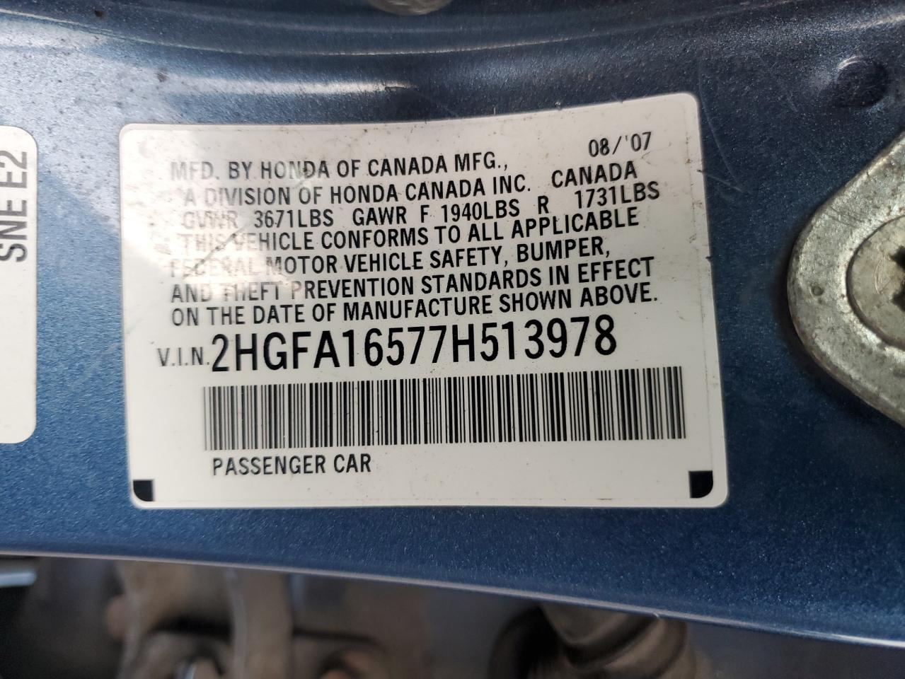 2007 HONDA CIVIC