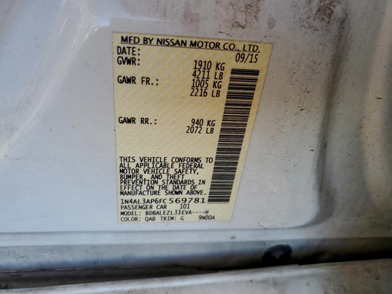 2015 NISSAN ALTIMA