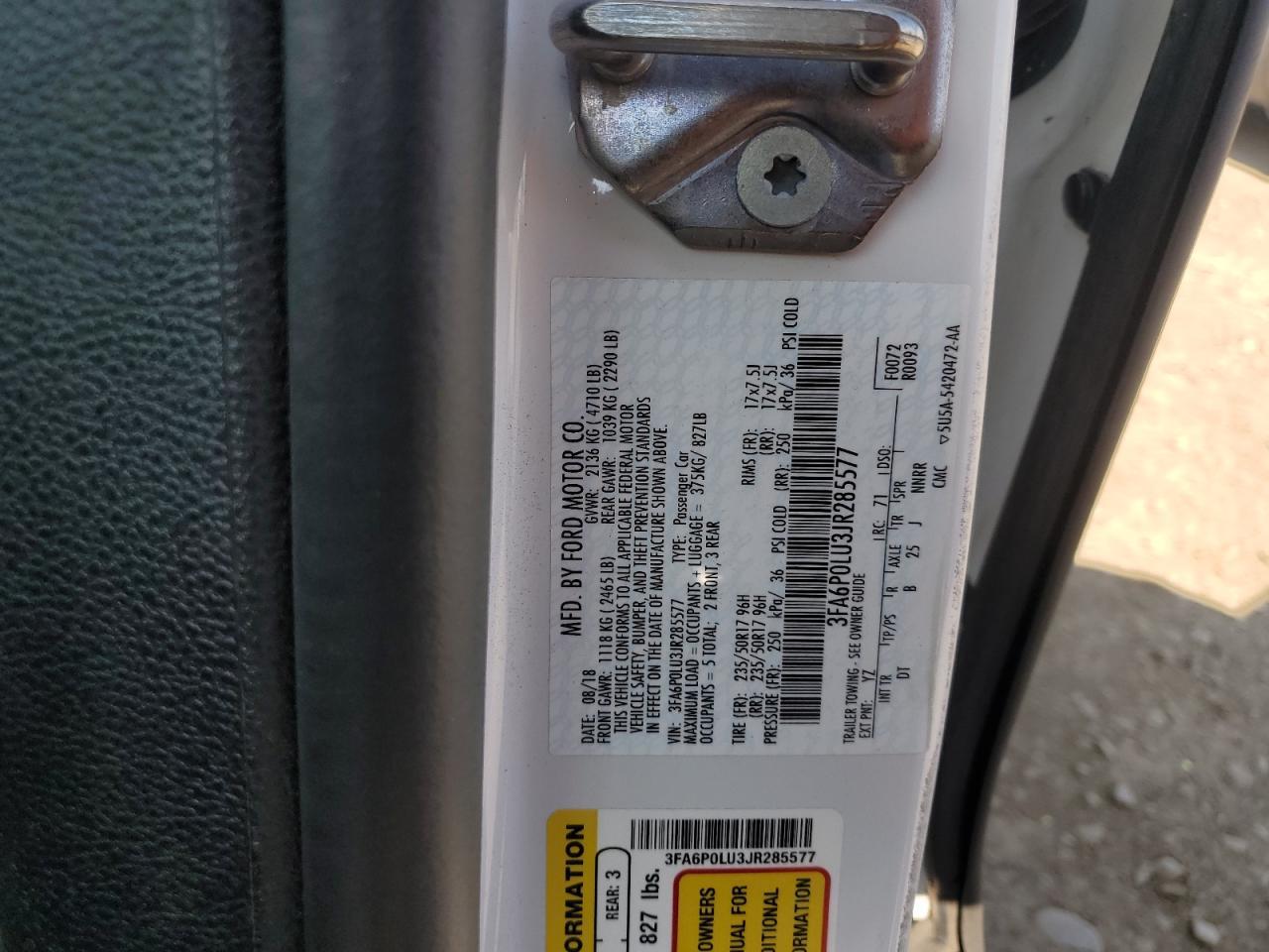 2018 FORD FUSION